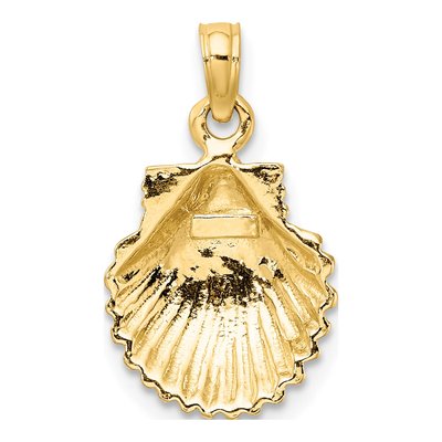 10K Yellow Gold Scallop Shell Pendant – view 5