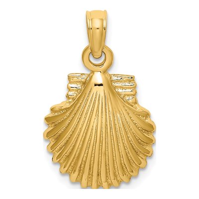 10K Yellow Gold Scallop Shell Pendant