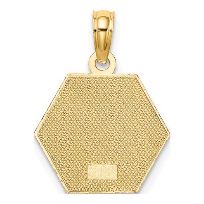 10K Yellow Gold Medical Symbol Hexagon Pendant – view 5