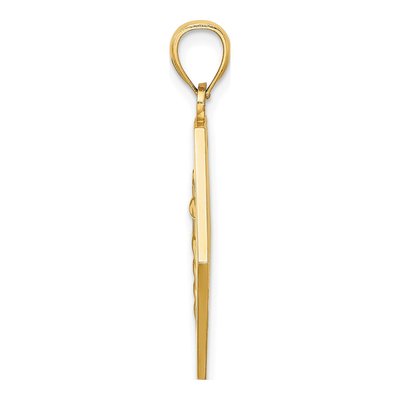 10K Yellow Gold Medical Symbol Hexagon Pendant – view 3