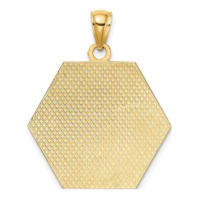 10K Yellow Gold Medical Symbol Hexagon Pendant – view 5