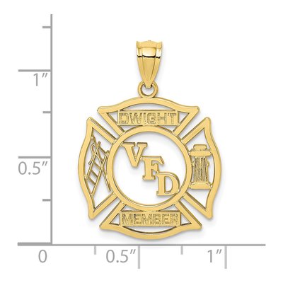 10K Yellow Gold VFD Dwight Member Shield Charm – view 4