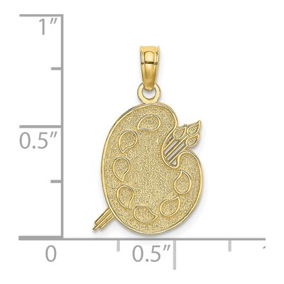 10K Yellow Gold Painters Palette Pendant – view 4
