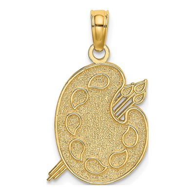 10K Yellow Gold Painters Palette Pendant