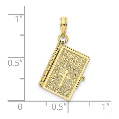 10K Yellow Gold 3D Holy Bible Pendant – view 4