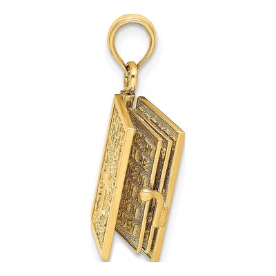 10K Yellow Gold 3D Holy Bible Pendant – view 6
