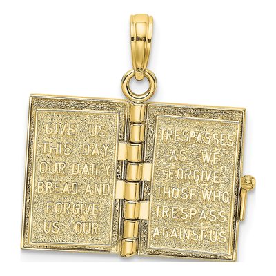 10K Yellow Gold 3D Holy Bible Pendant – view 8