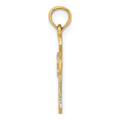 10K Yellow Gold Cut-Out Cross Dove Pendant – view 3