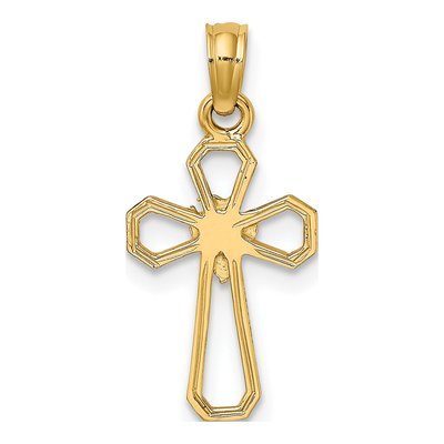 10K Yellow Gold Cut-Out Cross Dove Pendant – view 5