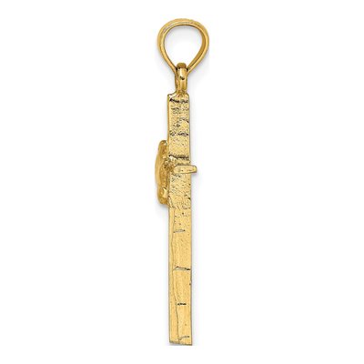 10K Yellow Gold Dove on Cross Pendant – view 3