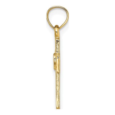 10K Yellow Gold Cut-Out Cross Heart Charm – view 2