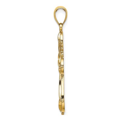 10K Yellow Gold Cut-Out Cross Pendant – view 3