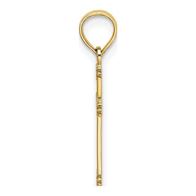 10K Yellow Gold Textured Small Cross Charm – view 3