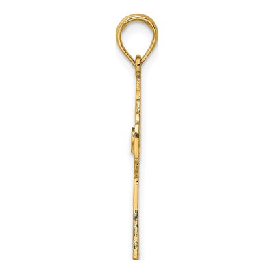 10K Yellow Gold Claddagh Cross Pendant – view 3