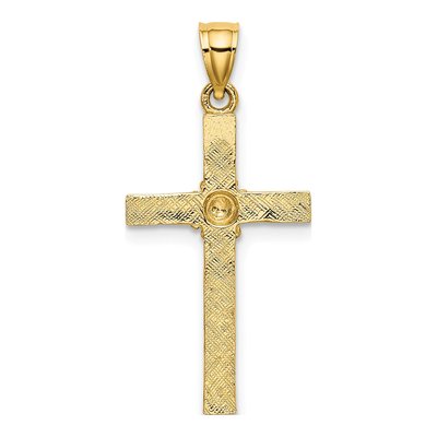 10K Yellow Gold Cross Flower Pendant – view 5