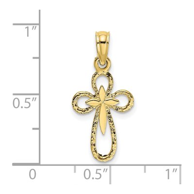 10K Yellow Gold Cut-Out Cross Pendant – view 3