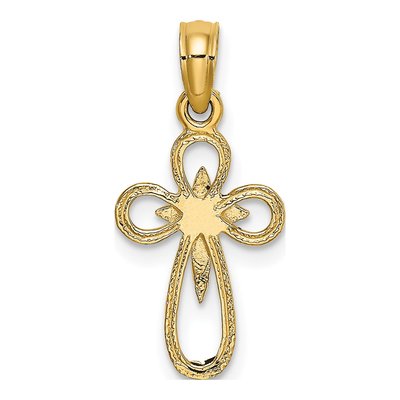 10K Yellow Gold Cut-Out Cross Pendant – view 4