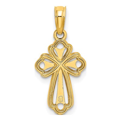 10K Yellow Gold Cut-Out Cross Pendant – view 4