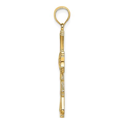 10K Yellow Gold Cut-Out Cross Pendant – view 3