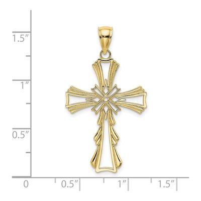 10K Yellow Gold Cut-Out Cross Pendant – view 4
