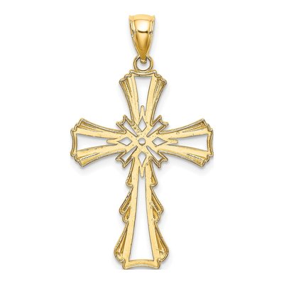 10K Yellow Gold Cut-Out Cross Pendant – view 5