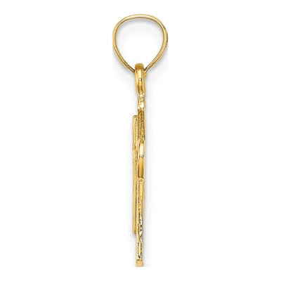 10K Yellow Gold Textured Cross Pendant – view 3