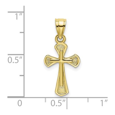10K Yellow Gold Textured Cross Pendant – view 4