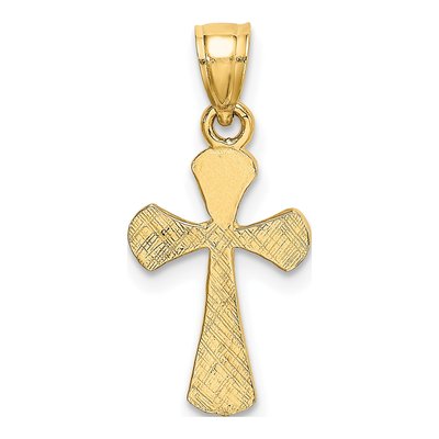 10K Yellow Gold Textured Cross Pendant – view 5
