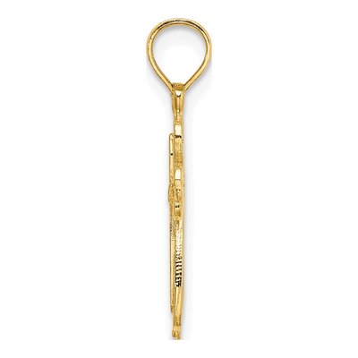 10K Yellow Gold Cut-Out Cross Pendant – view 3