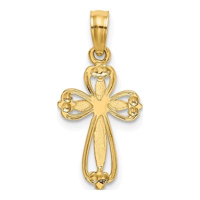 10K Yellow Gold Cut-Out Cross Pendant – view 5