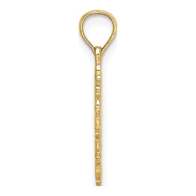 10K Yellow Gold Delicate Cross Pendant – view 3