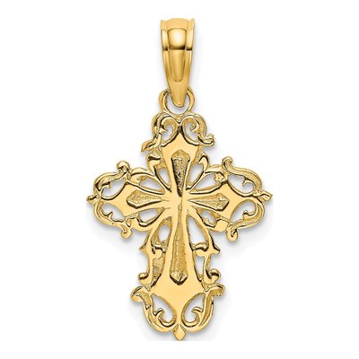 10K Yellow Gold Delicate Cross Pendant