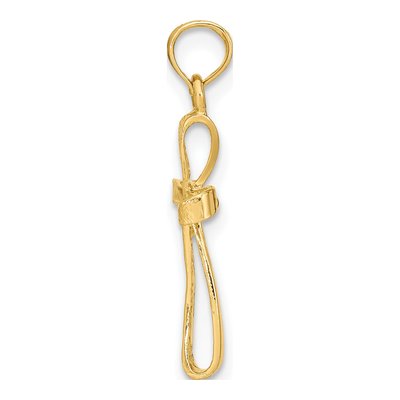 10K Yellow Gold Twisted Cross Pendant – view 3