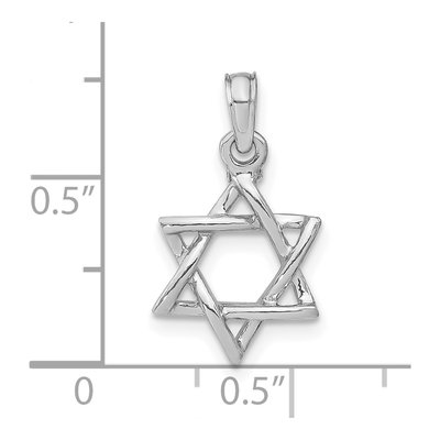 10K White Gold Star of David Charm – view 4