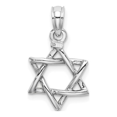 10K White Gold Star of David Charm – view 5
