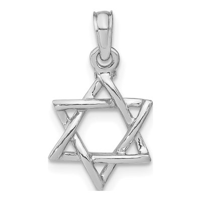 10K White Gold Star of David Charm