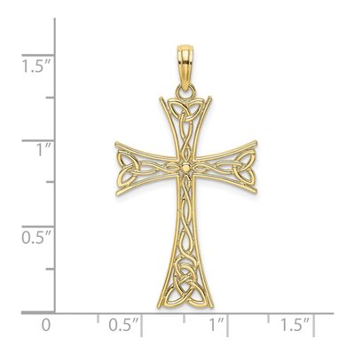 10K Yellow Gold Celtic Knot Cross Charm – view 4