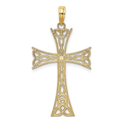 10K Yellow Gold Celtic Knot Cross Charm – view 5