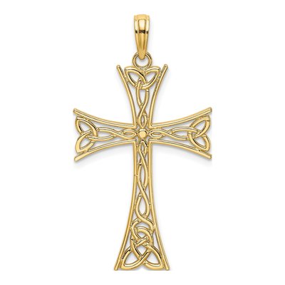10K Yellow Gold Celtic Knot Cross Charm