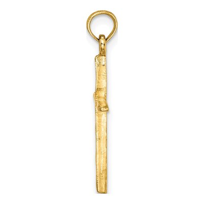 10K Yellow Gold Diamond-Cut Cross Pendant – view 3