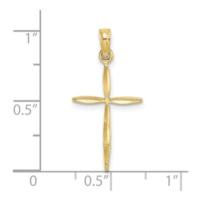 10K Yellow Gold Diamond-Cut Cross Pendant – view 5
