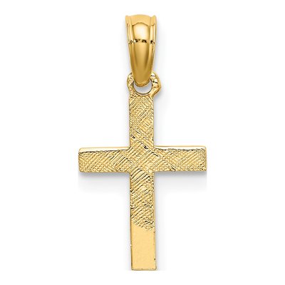 10K Yellow Gold Mini Cross Heart Pendant – view 5