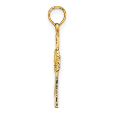 10K Yellow Gold Cross Dove Pendant – view 3