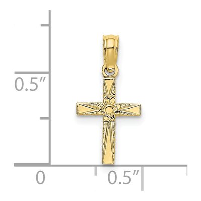 10K Yellow Gold Mini Cross Charm – view 3