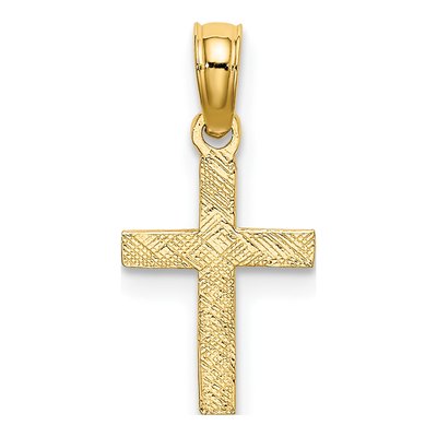 10K Yellow Gold Mini Cross Charm – view 4
