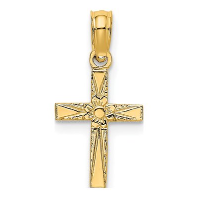 10K Yellow Gold Mini Cross Charm