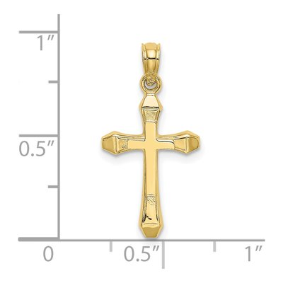 10K Yellow Gold Beveled Cross Pendant – view 4
