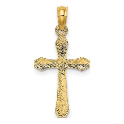 10K Yellow Gold Beveled Cross Pendant – view 5