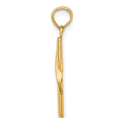 10K Yellow Gold Banner Cross Pendant – view 2
