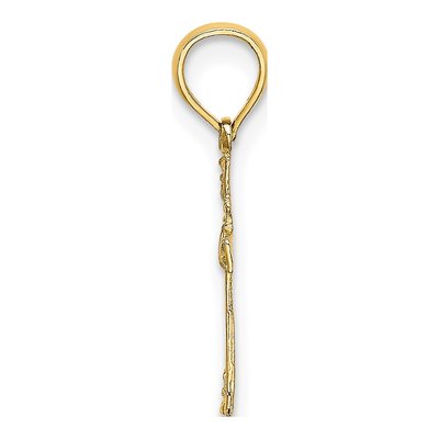 10K Yellow Gold Mini Cross Heart Pendant – view 3
